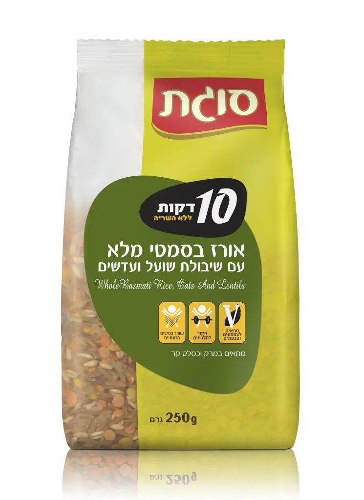 אורז בסמטי מלא עם שיבולת שועל ועדשים