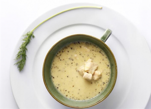 מרק סלמון מוקרם עם זעפרן