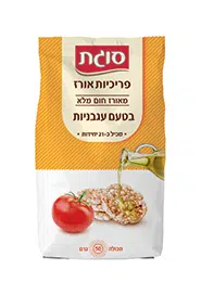 פריכיות אורז מאורז חום מלא בטעם עגבניות