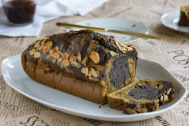יפן זה כאן: עוגת שיש עם מאצ'ה ושומשום שחור
