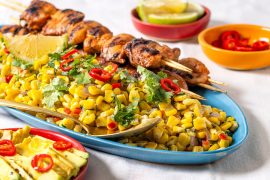 שיפודי פרגית עם תירס מתובל