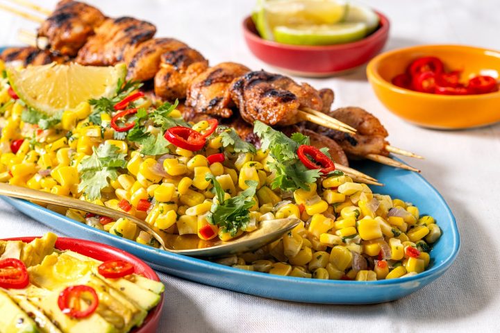 שיפודי פרגית עם תירס מתובל